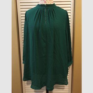 New with Tags Worthington Woman Bold Emerald Keyhole Blouse, Size 3X